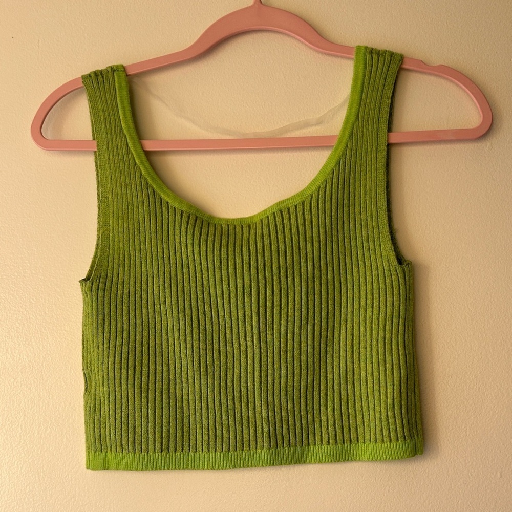 Wild Fable Lime Ribbed Crop Top - Picture 5 of 6